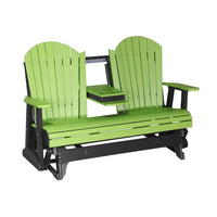 Thumbnail for LuxCraft 5' Adirondack Poly Glider Chair With Fold Down Console