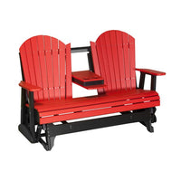 Thumbnail for LuxCraft 5' Adirondack Poly Glider Chair With Fold Down Console