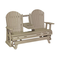 Thumbnail for LuxCraft 5' Adirondack Poly Glider Chair With Fold Down Console