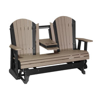 Thumbnail for LuxCraft 5' Adirondack Poly Glider Chair With Fold Down Console