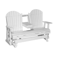 Thumbnail for LuxCraft 5' Adirondack Poly Glider Chair With Fold Down Console
