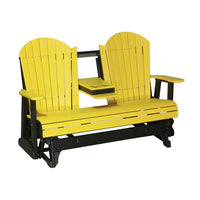 Thumbnail for LuxCraft 5' Adirondack Poly Glider Chair With Fold Down Console