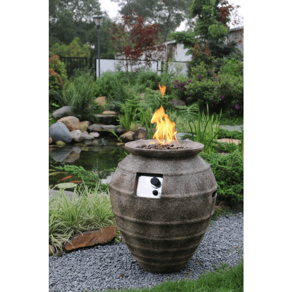 Modeno Pompeii Oval Concrete Fire Pit Column, Hidden Propane Storage - OFG609-LP