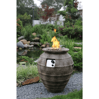Thumbnail for Modeno Pompeii Oval Concrete Fire Pit Column, Hidden Propane Storage - OFG609-LP