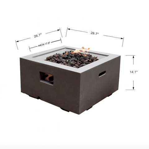 Modeno Ridgefield Square Concrete Fire Pit Table OFG150